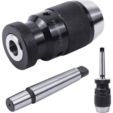 Mandrin de perceuse auto-serrant B16 1-16 mm – Acier synthétique – Serrage facile pour perceuses à colonne et fraiseuses