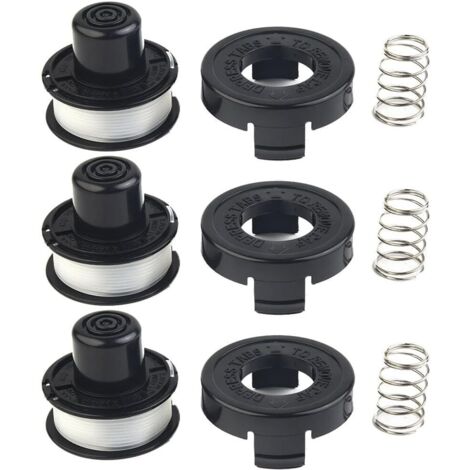 Lot de 3 bobines de fil et couvercle pour débroussailleuse A6226 GL250 GL310 GL360 Bobine et fil de rechange