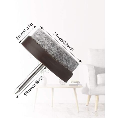 5 Patins En Feutre Pour Chaises - Glisseurs Meubles Noirs Pour Parquet Et Sol