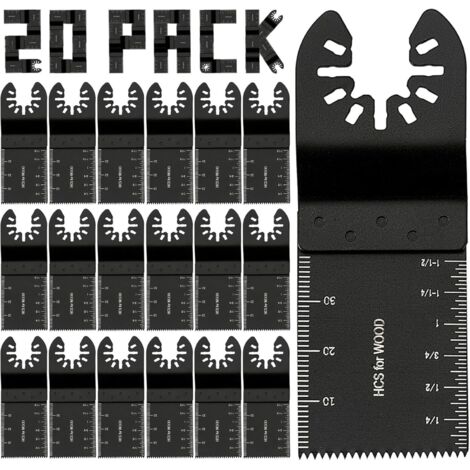 Lames de scie oscillantes, 20 pièces, universelles, à dégagement rapide, compatibles avec Fein, Dremel, Dewalt, Craftsman, Ridgid, Makita, Milwaukee, Rockwell, Ryobi, etc