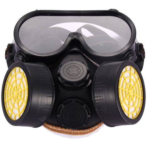 Masque respiratoire anti-poussière à double cartouche, anti-gaz chimique, filtre à peinture avec boîte à charbon actif