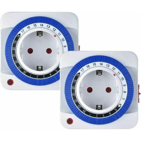 Minuterie Mécanique, Minuterie Intemporelle Programmable 24 Heures 96 Segments de Commutation Interrupteur de Minuterie Éclairage 16A 3680W pour Lumières, Appareils Électroménagers