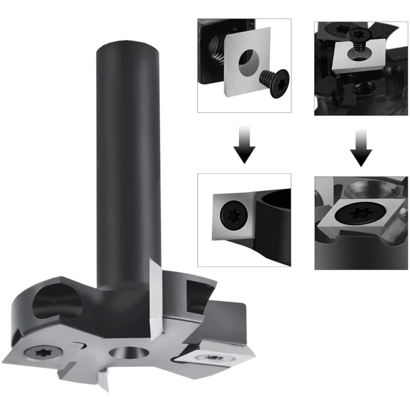 Fraisage Surface Plate Trvoxviq Fraise à Planer 38.1mm - Tige 12mm - 2 2 Lames Réversibles - Pour Défonceuse Ou CNC Bois Outil CNC Bois