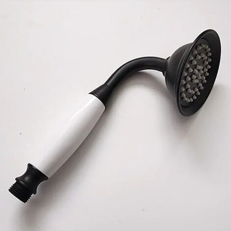 Pommeau de douche rétro noir – Taille 85 x 230 mm – Finition élégante – Pour salle de bains classique – Design européen – Kaejyiut