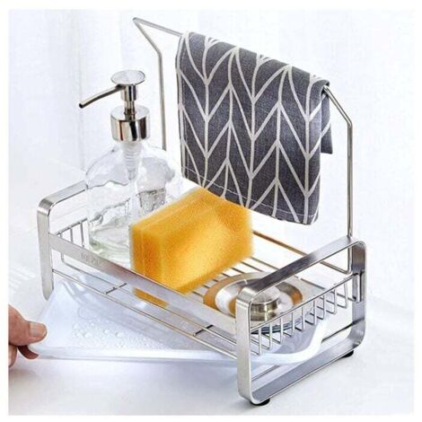 Organisateur D'Évier De Cuisine Pour Savon Et Éponge–Avec Distributeur