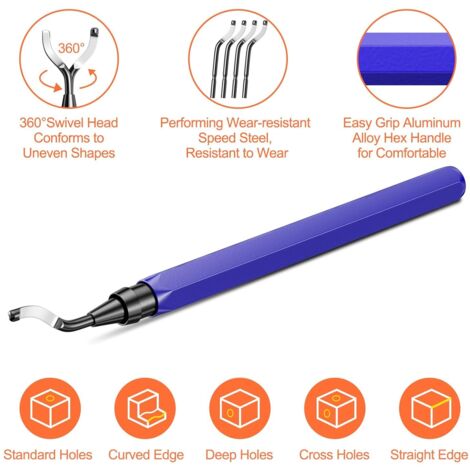 UOCAI 2 Pièces Outil Ébavurage Manuel + 1 Lame De Rechange – Stylo Débavureur Pour Impression 3D, Métal, Plastique, Aluminium