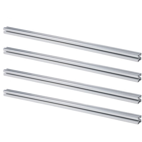 Lot de 4 profilés d'extrusion en aluminium à rainure en T 4040 - Norme européenne - Rail linéaire anodisé - Pièce d'imprimante 3D CNC DIY 39,4 pouces 1000 mm (1/5)