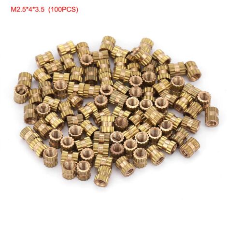 Lot De 100 écrous à Pouce Moletés En Laiton Nickelé - Filetage 6-32, 0,375P X 0,250H, Neufs