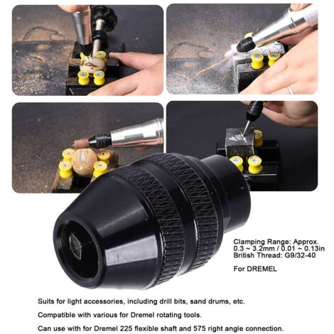 Mandrin Sans Clé 3/8" 24UNF 0,8-10 Mm Avec Adaptateur 1/4" - Pour Perceuse, Vissage Rapide - Alliage Durable - 14