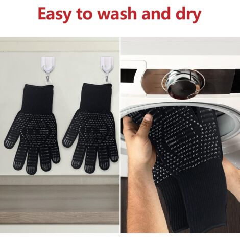 Gants De Four En Silicone AVANA - Résistants à La Chaleur Jusqu'à 250°C - Noir