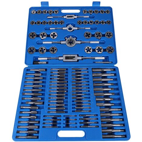 Kit d'outils à main robustes, 110 pièces/ensemble, tarauds et matrices pour écrous et vis M2-M18, avec poignée de clé
