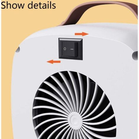 Radiateur soufflant-Chauffage électrique écoénergétique avec protection contre le basculement et la surchauffe pour les quartiers familiaux de la salle de bain blanc (1/5)