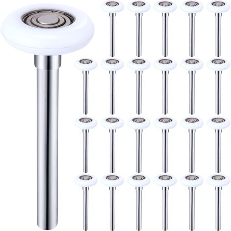 Lot de 24 rouleaux de porte de garage en nylon blanc de 5,1 cm durables pour porte de garage de 5,1 cm, tige de 11,9 cm, silencieuse, haute charge, 6200ZZ, double joints, roues de porte (1/5)