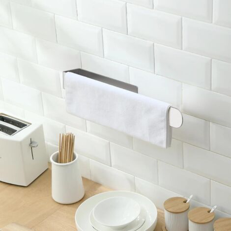 Porte-serviettes Adhésif Sans Perçage – En Inox, Design Moderne, Pour Salle De Bain Ou Cuisine