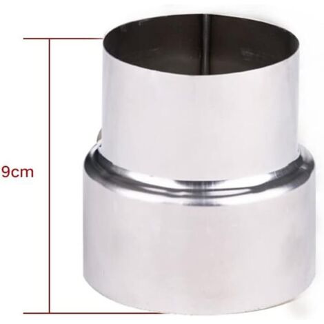 Qiyao – Raccord réducteur de conduit de cheminée 90-80 mm – Acier inoxydable – Pour ajustement de diamètres – Compatible avec conduits de cheminée