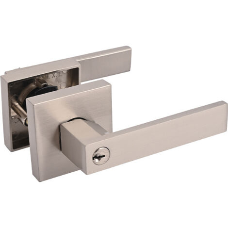 Poignée D'entrée à Clé Signature Hardware 441483 - Nickel Brossé - Laiton Massif