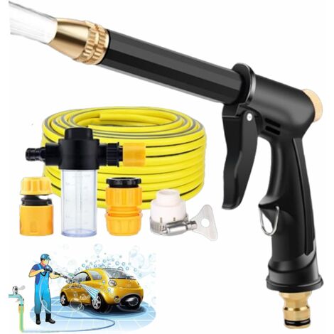 Pistolet à eau haute pression, buse de lavage de voiture, tuyau de jardin, nettoyage télescopique, pot de mousse, buse d'arrosage, conduite d'eau de 10 m