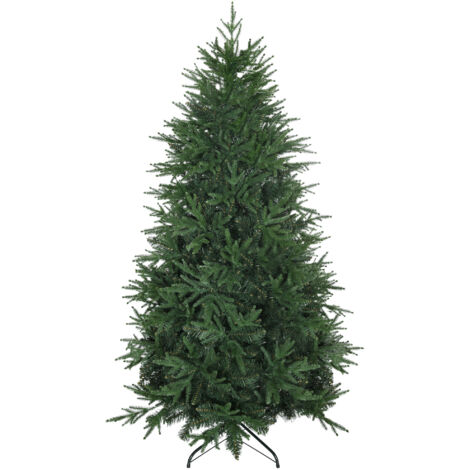 Sapin de Noël artificiel, aspect réaliste, montage rapide, plastique, vert, 114 x 114 x 180 cm (1/5)