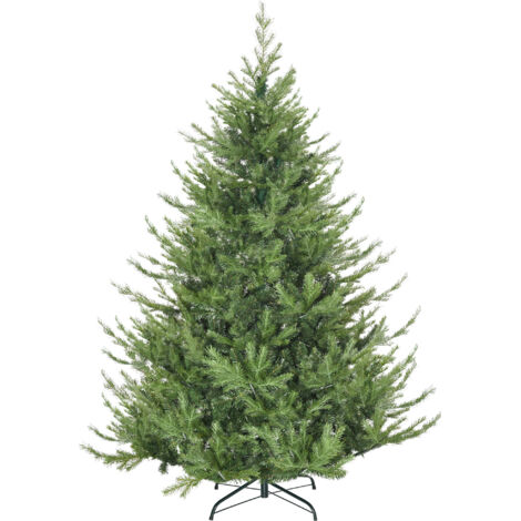 Sapin de Noël artificiel, aspect réaliste, montage rapide, plastique, vert, 136 x 136 x 180 cm (1/5)