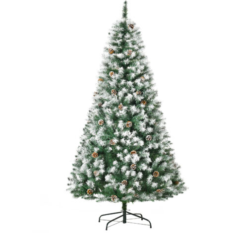 Sapin de Noël artificiel, 800 branches, 61 pommes de pin, résistant à la neige, ignifugé, 180 cm (1/5)