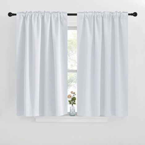 Rideaux Courts Pour Cuisine — Voilages Pour Petite Fenêtre, 2 Panneaux — Blanc, 76 X 60 Cm