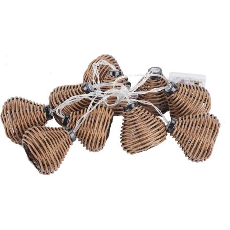 10 pièces Lampes En Rotin Osier Sepak Takraw Ball Lampe Guirlande Lumineuse Led Boules En Rotin FéEs De DéCoration De Mariage Fonctionne sur Piles (1/5)