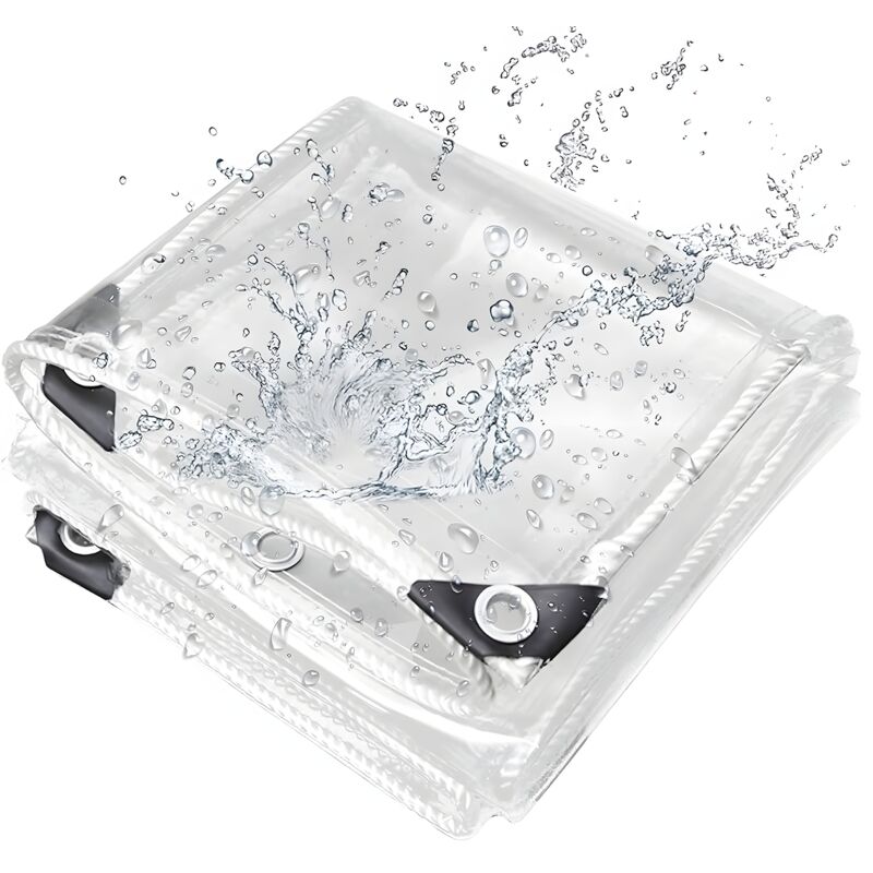 Telo Copertura Impermeabile Trasparente 8x10 M - Con Occhielli, UV Resistente Per Esterno - Foto 7