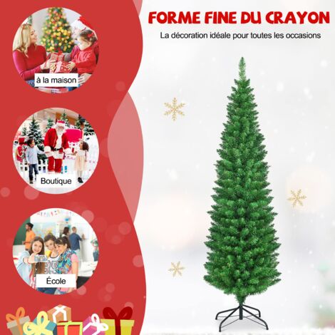 Albero Di Natale Artificiale 240 Cm, PVC Verde Con Effetto Neve, Ignifugo, Montaggio Rapido, Con Supporto