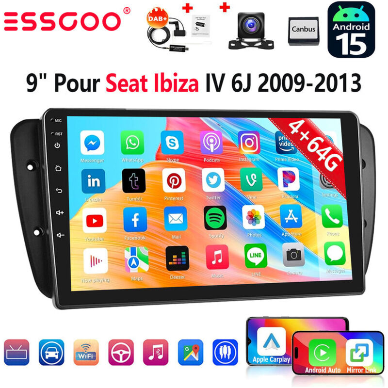 4G DVD CD Android 13 4 64G Autoradio Carplay GPS NAV Für VW GOLF 5 6