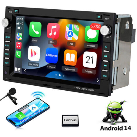 Autoradio CarPlay Android 14 64G pour VW GOLF MK4 Polo 9N Passat B5