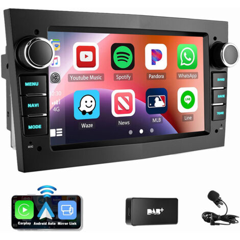 Autoradio Android 14 Apple Carplay GPS pour Opel Astra H Corsa C D Meriva Zafira B noir 2+64G DAB (1/5)
