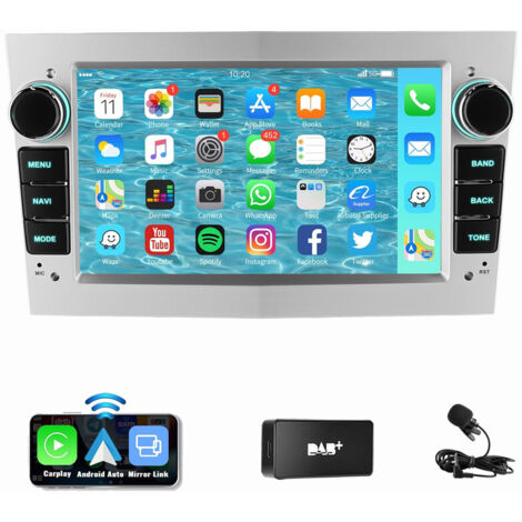 Autoradio Android 14 Apple Carplay GPS pour Opel Astra H Corsa C D Meriva Zafira B Blanc 2+32G DAB