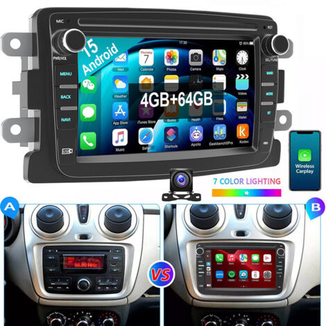 Autoradio Android 15 GPS WIFI RDS pour Renault Dacia Sandero Duster Symbol 2+32G CAM