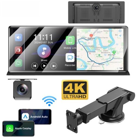 Caméra embarquée portable de 11,3 pouces pour voiture et camion, autoradio CarPlay Android BT DVR et caméra 11.3" (1/5)