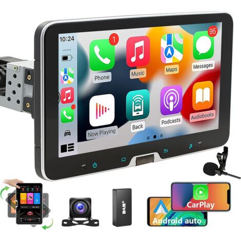 Autoradio Android 14 Apple Carplay GPS Navi WIFI 1 DIN Écran Rotatif - 2+32G DAB+ CAM (1/5)
