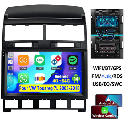 Autoradio Android 14 pour VW Touareg 2003-2010, unité principale CarPlay - 4+64G (1/5)
