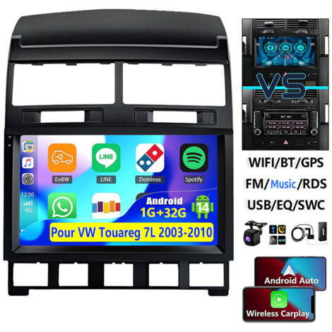 Autoradio Android 14 pour VW Touareg 2003-2010, unité principale CarPlay - 1+32G DAB+ CAM (1/5)