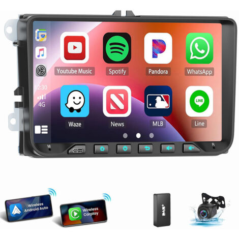 Pour VW GOLF 5 6 Passat Touran Tiguan autoradio 9" Android 14 GPS Navi WIFI Carplay 4+64G DAB CAM