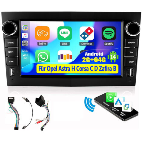 Autoradio Android 14 stéréo pour Opel Corsa D Astra H Zafira GPS Navigation - 2+64G (1/5)