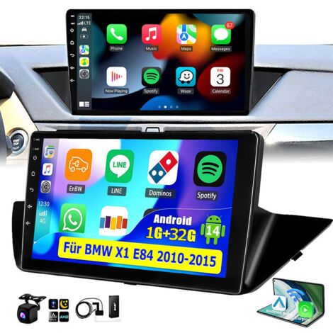 Autoradio Android 14 pour BMW X1 E84 2010-2016 Apple CarPlay 10,1" Navigation GPS - 1+32G DAB+ CAM