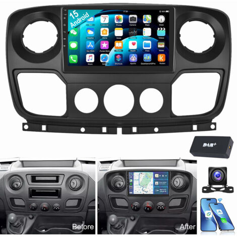 Autoradio 10,1 pouces Android 15 GPS WIFI pour Opel Movano B Renault Master 3 Nissan NV400 4+64G DAB CAM