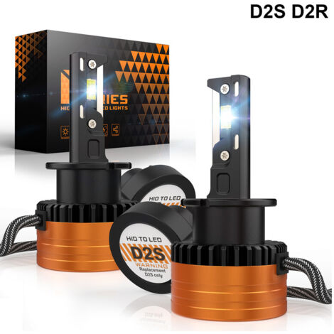 Kit de phares LED D1S D2S D3S 100W 20000 lm LED Ampoule de Phare Canbus sans erreur 6500 K Blanc D2S