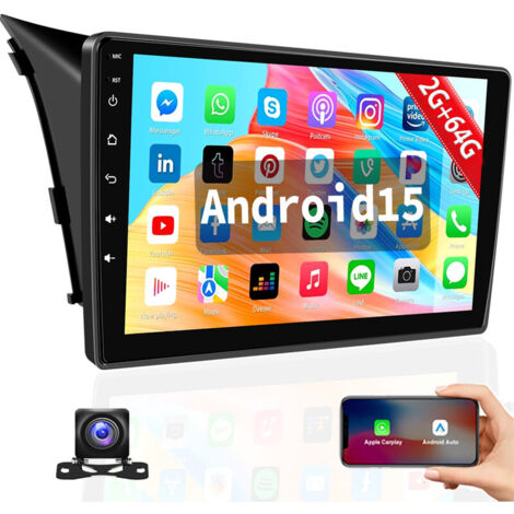 Autoradio Android 15, navigation GPS, Wi-Fi, Carplay, pour Hyundai I30 (2012-2016) - 2+64G CAM