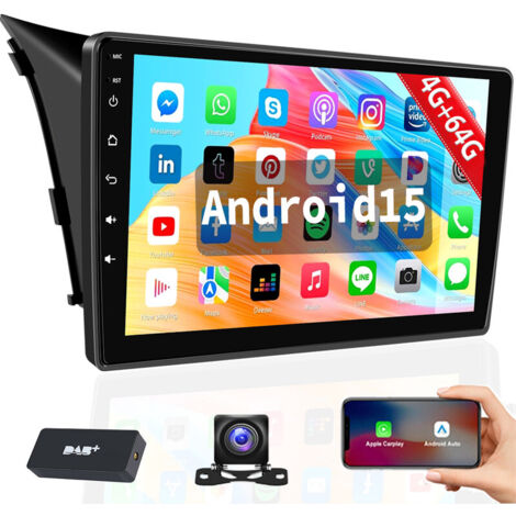 Autoradio Android 15, navigation GPS, Wi-Fi, Carplay, pour Hyundai I30 (2012-2016) - 4+64G DAB+ CAM