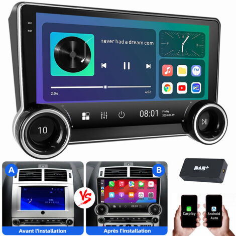 Autoradio Android 14 pour Peugeot 407 (2004-2011) avec navigation GPS WIFI FM RDS Carplay 4+64G DAB
