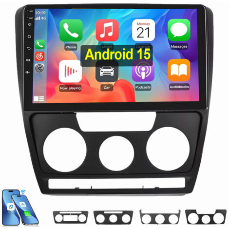 Autoradio Android 15 pour Skoda Octavia 2007-2013 Carplay GPS WIFI RDS EQ BT 1+32G (1/5)