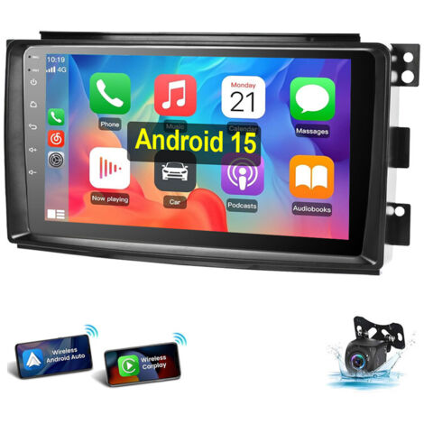 Autoradio Android 15 avec navigation GPS et Apple CarPlay pour Smart Fortwo 451 (2005-2015) 05-10 A 4+64G CAM