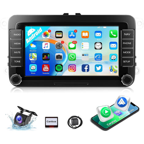 Autoradio Android 15 Carplay pour VW Touran GOLF 5 6 Caddy GPS Navi WIFI RDS - 2+64G CAM
