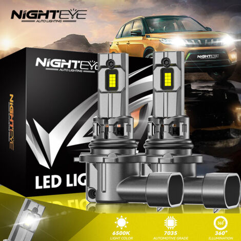 Phares à LED 9005 HB3 avec homologation 30 000 lm 6 500 K ampoules feux de jour halogènes