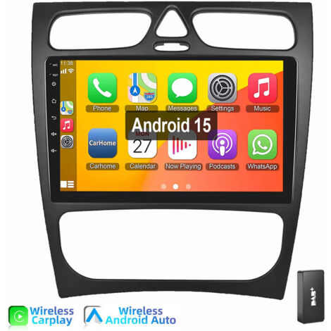 Autoradio Android 15 9 pouces pour Mercedes Benz Classe C W203 2002-2004 GPS WIFI 4+64G DAB